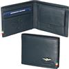 Aeronautica Militare Portafoglio Uomo in Vera Pelle - art. AM-101 Blu con portamonete - cm. 10,5x8,5x1,5