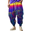Generisch Pantaloni harem da uomo alla moda, da uomo, pantaloni Aladin, harem hippie Pants Baggy Boho fantasia a cavallo basso, pantaloni larghi per yoga, traspiranti, leggeri, comodi da indossare tutti i