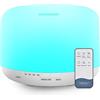TENEVEAMO 500ml Diffusore di Oli Essenziali, Senza BPA Umidificatore ad Ultrasuoni con Telecomando e 7 Diverse Luci Mutevoli -Spegnimento Automatico Senza Acqua,Bianco
