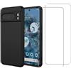 Evetane Cover Google Pixel 8 Pro e 2 schermi di protezione - Silicone - Nero, excellent