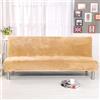 Odot Copridivano, Copridivano Velluto Ispessito Senza Braccioli, Colore Solido Copri Divano Universale Copridivani Elastica per Mobili Soggiorno (Beige,M(160-190cm))