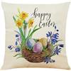 ZQMHCY Federe Cuscini Giallo Uovo Di Pasqua Copricuscini Divano Cotone e Lino Copri Cuscini per Divano Forte Traspirabilità Cuscini per Divano con Cerniera Nascosta Federe Cuscini 60x60cm/1 Pieces
