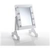 Tomasucci Wink Design, Specchiera da Tavolo con Contenitore, Coffeer Lux, Luci LED Integrate, Bianco Opaco, 44x29x25 cm