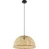 Eglo Leuchten my light Sospensione cupola a 1 luce Claverdon in stile rattan-legno d.49 cm 1XE27 43254/20