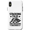 Mahjong Tiles Sayings For Men and Women Impilare piastrelle e battere record Tile Game Mahjong Player Custodia per iPhone X/XS
