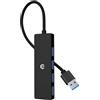 Qhou Hub USB C, 4 in 1, USB C multiporta con trasferimento dati veloce, estensione USB 3.0, compatibile con computer desktop, MacBook Pro, iMac, Surface Pro e altri computer portatili