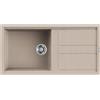 ELLECI Lavello Cucina 1 Vasca da Incasso con Gocciolatoio Larghezza 100 Cm materiale Granitek Serie Best 480 colore Avena 51 - LGB48051