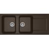 ELLECI Lavello Cucina 2 Vasche da incasso con Gocciolatoio Larghezza 116 Cm materiale Granitek Serie Life 500 colore Espresso 78 - LG250078