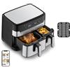 Tefal Friggitrice ad aria calda Tefal Dual Easy Fry & Grill 8.3l 2700W in Acciaio inossidabile [EY905D]
