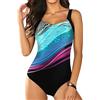 SUGSHYN Costume Intero Donna V Scollo Backless Controllo della Pancia Vintage Costume da Bagno Un Pezzo Curvy Monokini Beachwear Mare Piscina e Spiaggia Sexy Costume Intero Grigio L
