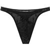 HOM String Dark Thong Panties, Nero, L Uomo