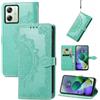 Fertuo Cover per Motorola Moto G54, Custodia Portafoglio a Libro in Pelle Flip Cover con Porta Carte, Chiusura Magnetica [Disegni di Mandala] Case Antiurto per Motorola Moto G54, Verde