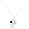 Peanuts Collana con ciondolo in argento Sterling 925 con pietre Snoopy, One Size, Argento sterling, Nessuna pietra preziosa