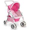 Teorema Giocattoli Passeggino per Bambole Leggero e Pieghevole, Carrozzina per Bambole con Cappotta Regolabile, Cesto Portaoggetti, Struttura in Metallo, Passeggino Giocattolo Bambina Manovrabile,Rosa