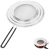 EVDZNA Paraspruzzi per Pentole, Coperchio Paraschizzi con Manico Pieghevole, 30 cm Coperchio Paraschizzi per Padella, Coperchio Paraschizzi in Acciaio Inox, Adatto alla Cucina, Argento