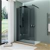 Parama Doccia walk-in 100 cm vetro 8mm anticalcare fumé h200 profili neri | Keros