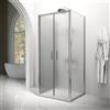 Parama Box doccia tre lati 80x80x80cm con porta saloon profili cromati e vetro 6mm opaco h190 | Portofino