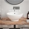 Parama Lavabo da appoggio tondo con troppopieno 40x40x17 cm Bianco