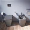 Parama Coppia sanitari in ceramica filomuro vaso rimless, bidet e copri-wc grigio opaco | Kyoto