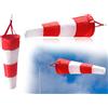 AOYEGIC manica a vento per esterni,banderuola,borsa per manica a vento,indicatore di direzione del vento per la misurazione del vento con cintura in poliestere a righe(rosso e bianco,80 cm)