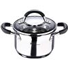 MasterPro Foodies | Casseruola con Coperchio in Vetro | Capacità di 1.8L | Fabbricata in Acciaio Inossidabile | Molto Resistente, Pulizia Facile | Per Ogni Piano Cottura