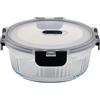 MasterPRO Foodies - Contenitore per alimenti da 950 ml - In vetro borosilicato - Tupperware rotondo con sfiato - Design elegante - Sicuro in microonde - Sicuro in microonde