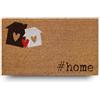 LifeGreen Zerbino Kera House con Fibre di Cocco, Tappeto Antisporco per Ingresso Rettangolare, 40X70 cm, Fondo in Lattice Antiscivolo - Stampa #HOME