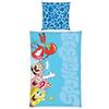Herding Biancheria da letto SpongeBob, federa circa 80 x 80 cm, copripiumino circa 135 x 200 cm, con cerniera e motivo reversibile, 100% poliestere, microfibra