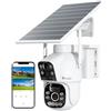 Ctronics 4GLTE Telecamera Solare Esterno con SIM Doppio Obiettivo, 15600mAh Batteria 8W Pannello Solare Telecamere senza Fili Dual-PIR Rilevamento Umano Visione Notturna PC/Cloud/IP66-NO WiFi (Bianco)