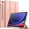 JETech Custodia per Samsung Galaxy Tab S9 11 Pollici con S Pen Holder, Morbida TPU Trifold Supporto Protettiva Tavoletta Cover, Supporta S Pen di Ricarica, Auto Svegliati/Sonno (Oro Rosa)