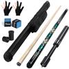 Kmise Stecca da biliardo professionale, 510g 539g 567g in acero canadese, asta a bassa deflessione con prolunga telescopica in fibra di carbonio (595g, blu)