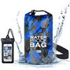 flintronic Borsa Impermeabile, 5L Waterproof Dry Bag, Sacca Impermeabile, Sacco Sacchetto con Cinghia Regolabile Lungo per Kayak Boat, Canottaggio/Pesca/Rafting/Nuoto/Snowboard