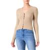 VERO MODA Vmgold Rib LS V-Neck Button Pullover Maglione Lavorato a Maglia, Nero, S Donna