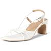 Amazon Essentials Sandali da donna con tacco a blocco, vernice beige, taglia 40