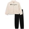Champion Legacy Back to School Sweatsuits G-Ultralight Powerblend Terry Full Zip Tuta Sportiva, Grigio Argento/Nero, 3-4 Anni Bambina