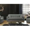 Dmora - Divano letto 3 posti Pinto, Divano letto contenitore lineare, Sofà da soggiorno in tessuto imbottito con apertura click-clack, 212x80h87 cm, Grigio