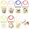 qxayxa 7 Pz Borse di Tela Beige da Dipingere, Piccole Sacchetti in Tessuto Pittura per Bambini, Tracolla in Tela, Sacchetti di Stoffa da Dipingere per Regali Fai Da Te Feste Compleanno (Multicolore)