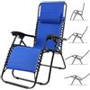 BAKAJI Sedia da Giardino Poltrona Relax Pieghevole Gravita Zero Acciaio Oxford BLU