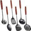 FJNATINH Set di utensili da cucina in acciaio inossidabile 304, 6 pezzi, set di spatole wok per utensili da cucina, spatola, mestolo, schiumarola, spatola scanalata, cucchiaio per spaghetti, cucchiaio