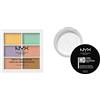 NYX Professional Makeup Palette Colour Correcting, Palette 6 Correttori Confezione da 1 & Finishing Powder Studio, Cipria Trasparente Opacizzante in Polvere Libera, Confezione da 1