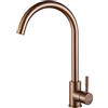 KINSE Rubinetto Lavello Cucina in Acciaio Inox, Miscelatore Monocomando, girevole a 360°, Oro rosa