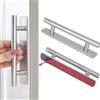 Genossen Maniglie autoadesive per mobili, 2 maniglie per porte, in acciaio inox, maniglie per cassetti, senza foratura, per armadio, cucina, porta scorrevole, porta del balcone, 128 mm, argento (128