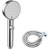 Diyxisk Doccino per Doccia 5 Modalità Argento Soffione Doccia con 1,5M Tubo Doccia, Doccino per Doccia con Tubo Arresto a un Pulsante,Bagno Universale