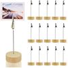 LEEWYOU Supporto Clip Memo, Porta Messaggio da Tavolo, Supporto Numero Posto in Legno con Clips di Coccodrillo e Base di Pino Porta Segnaposto Clipes per Ufficio Ristorante Matrimonio Decorazioni