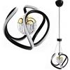 MAKA change your life quality MAKA Lampadario a Sospensione Moderno Lampada Led Intrecciato con Sfera in Cristallo di Luci 36W con 1 Click Cambia Temperatura Luce Naturale Fredda Calda Moderno per Camera Letto Cucina (Nero)