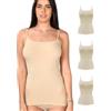 Intimidea - 3pz Canotta Donna Virginia con Spallino Sottile in Microfibra Art. 210014 (L/XL, Skin, 3pz)