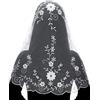 Bozidol Velo per Messa Cattolica da Chiesa, Mantilla di Pizzo per Cappella Spagnola, Sciarpa di Preghiera Cristiana con Fermagli per Capelli (Bianco)