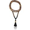 Samsara Original Mala Tibetana da Preghiera 108 Grani in Legno d'Agar AAA ed Onice - Artigianale, Rosario Buddista | 0,5cm di spazio per far scorrere le Perle | Guru e Nappa (MALA)