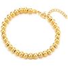 COOLSTEELANDBEYOND Donna Colore Oro Perline Bracciale con Regolabile Catena, Classica Elegante Moda Gioielli per Quotidianità