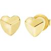 Breil, Collezione Candy, Orecchini Donna in Acciaio a Forma di Cuore Sfaccettato, Design Romantico e Finish Lucido, Chiusura a Farfallina, Idea Regalo Donne